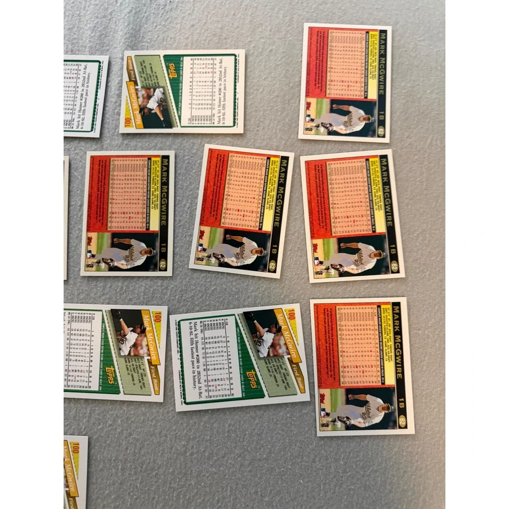 Mark McGwire Baseball Card Lot 18 Topps Oakland A's Mixed Years Raw MLB Cards